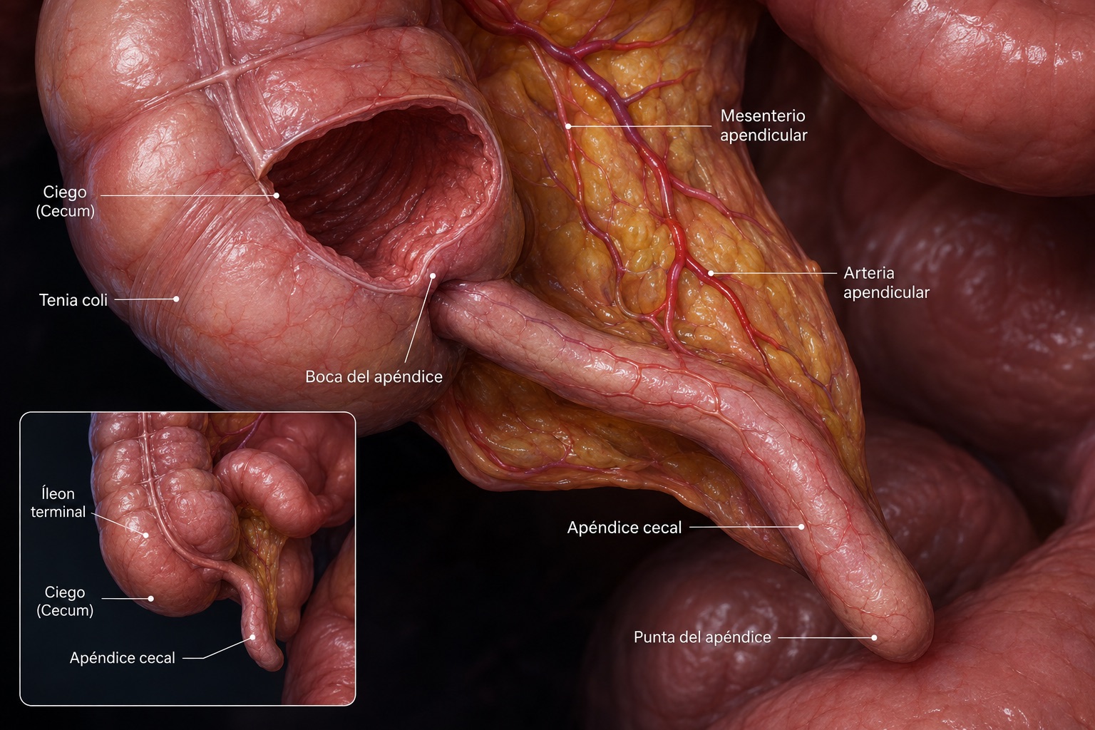 Apendicitis — Apéndice cecal